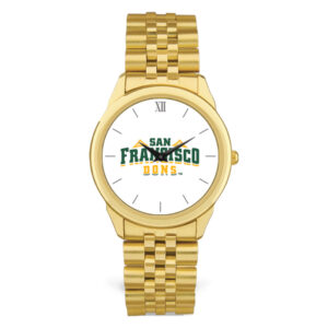 Unisex Gold San Francisco Dons Team Logo Rolled Linked Bracelet Wristwatch