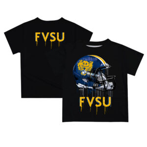 Infant Black Fort Valley State Wildcats Dripping Helmet T-Shirt