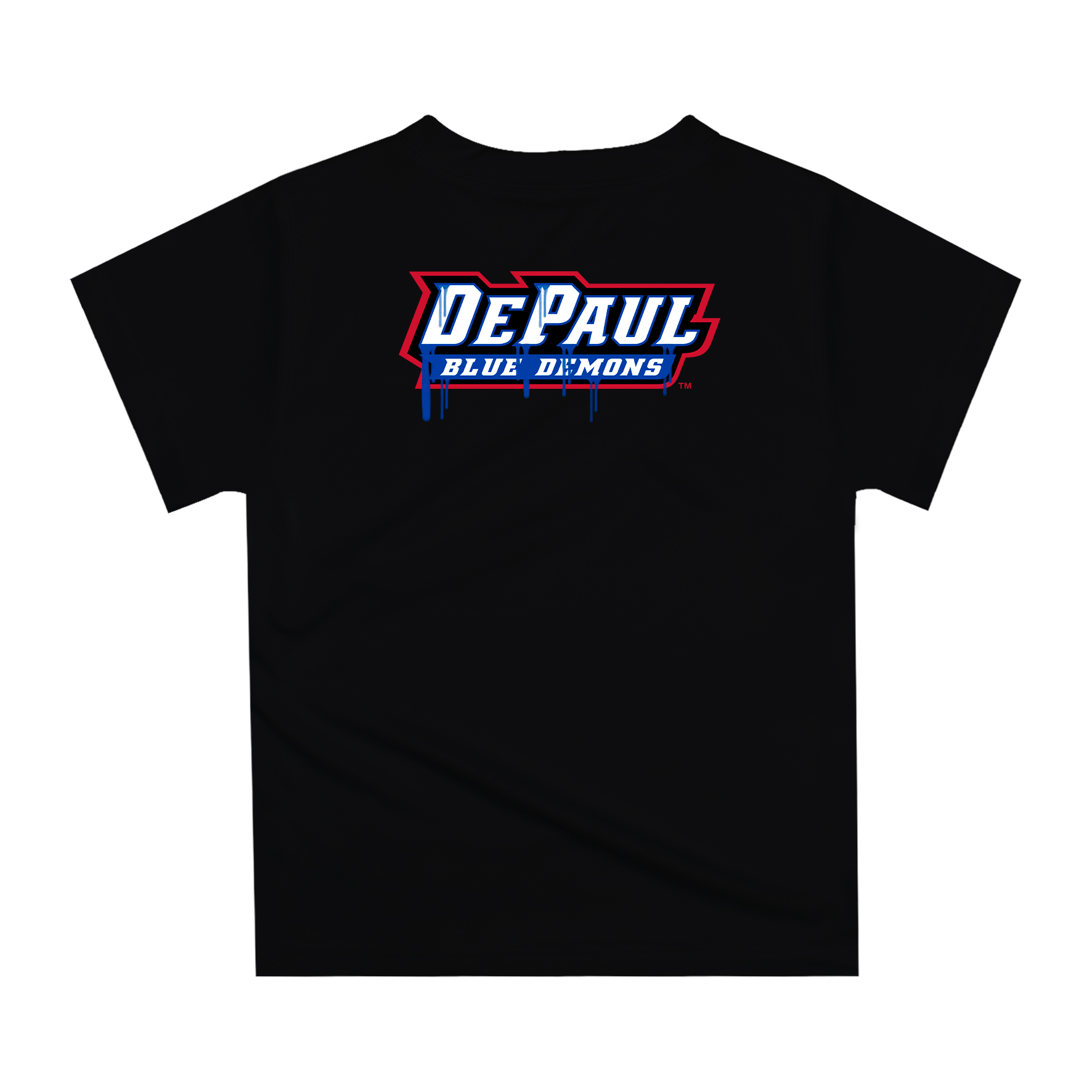 Youth Black DePaul Blue Demons Team Logo Dripping Basketball T-Shirt - Image 4