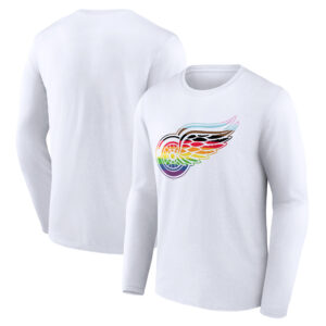 Men's White Detroit Red Wings Team Pride Logo Long Sleeve T-Shirt