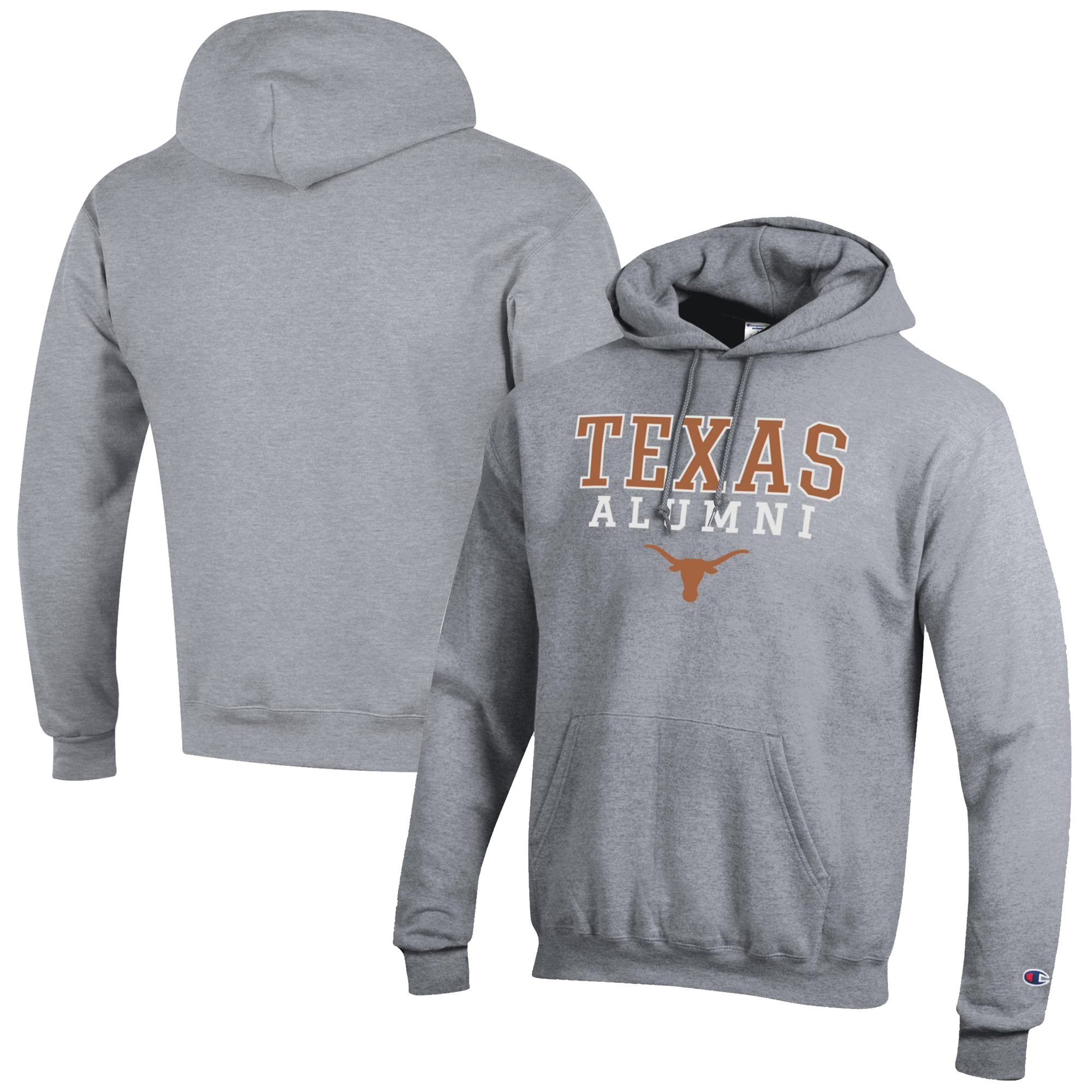 Men's Champion Gray Texas Longhorns Alumni Logo Stack Pullover Hoodie