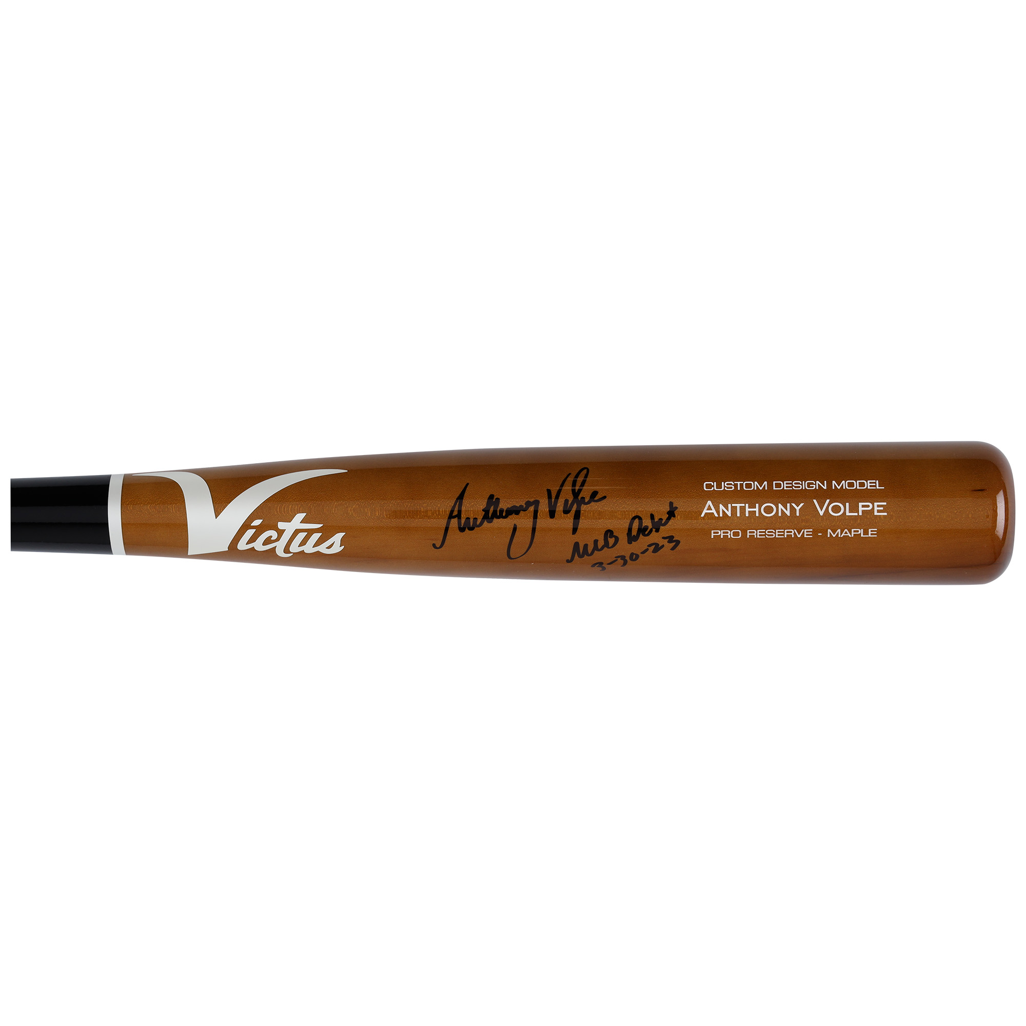 Anthony Volpe New York Yankees Autographed Victus Game Model Bat with "MLB Debut 3-30-23" Inscription - Image 4