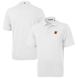 Men's Cutter & Buck  White Baltimore Orioles Virtue Eco Pique Recycled Polo