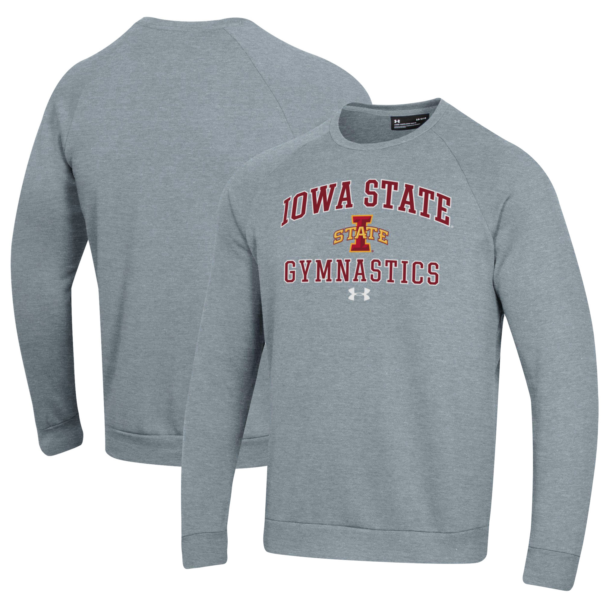 Men's Under Armour Gray Iowa State Cyclones Gymnastics All Day Fleece Pullover Sweatshirt - Image 2