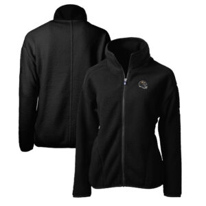 Women's Cutter & Buck  Black Baltimore Ravens Helmet Logo Cascade Eco Sherpa Full-Zip Fleece Jacket