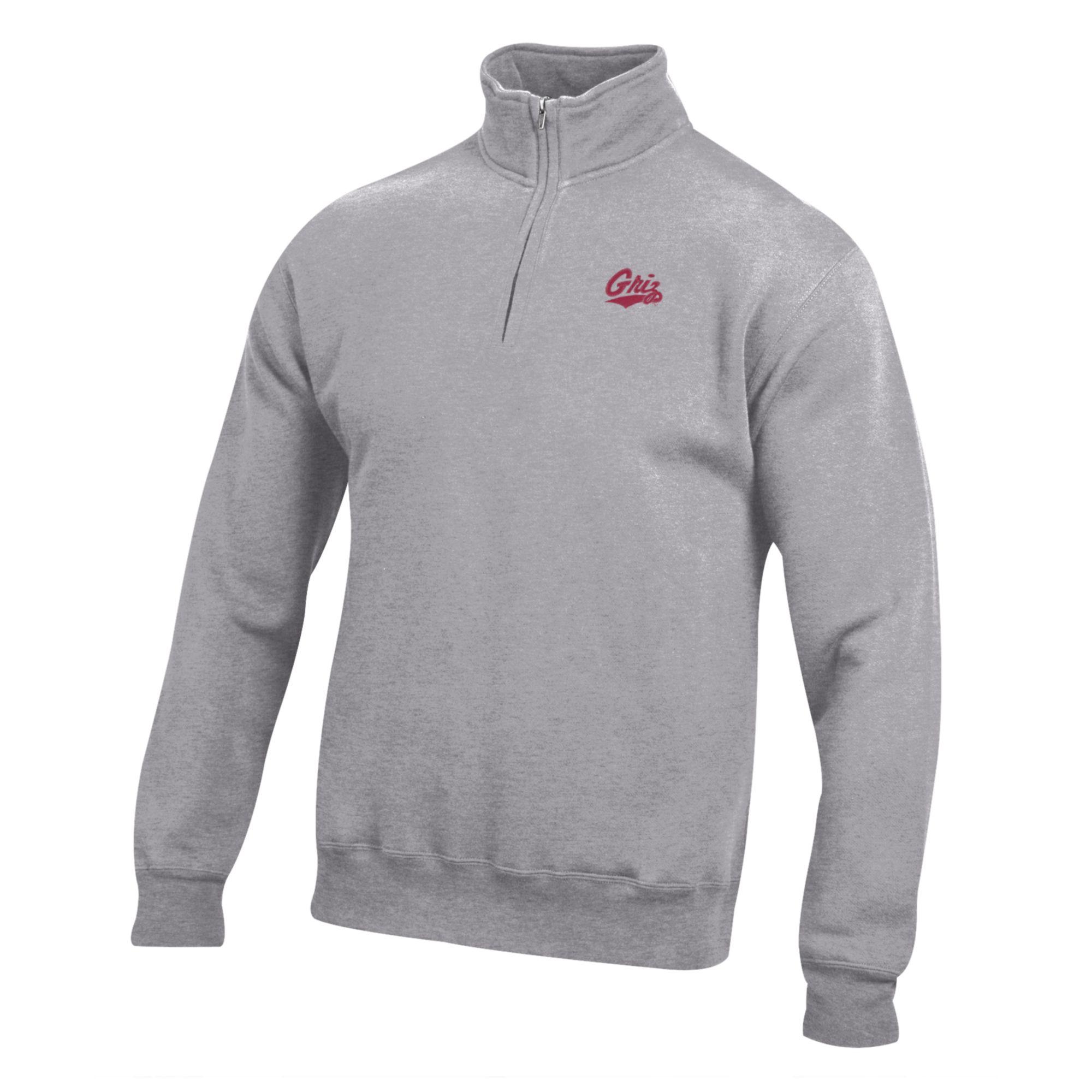Men's Gray Montana Grizzlies Big Cotton Quarter-Zip Pullover Sweatshirt - Image 6