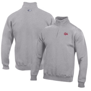 Men's Gray Montana Grizzlies Big Cotton Quarter-Zip Pullover Sweatshirt