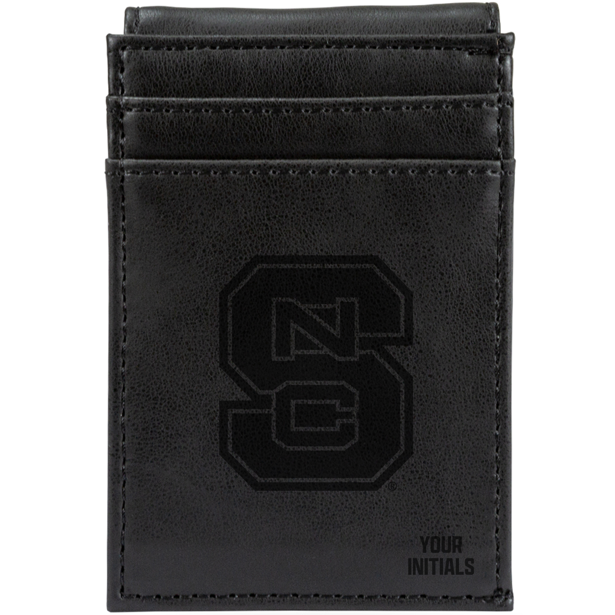 Black NC State Wolfpack Personalized Front Pocket Wallet