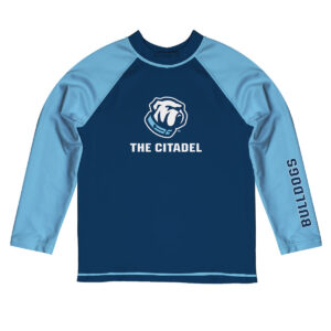 Toddler Vive La Fete  Navy/Light Blue Citadel Bulldogs Solid Contrast Contrast Rash Guard