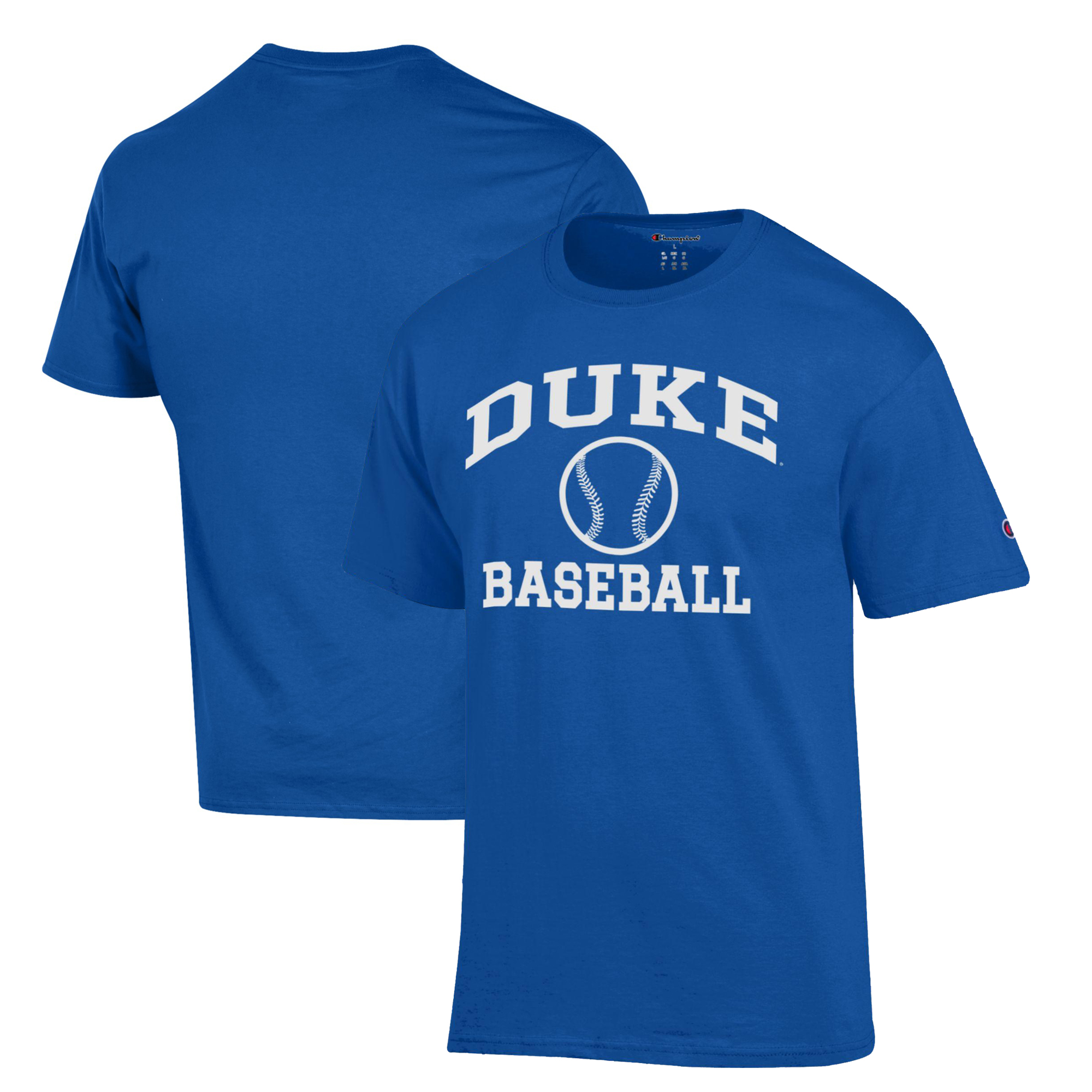 Men's Champion Royal Duke Blue Devils Icon Logo Baseball T-Shirt