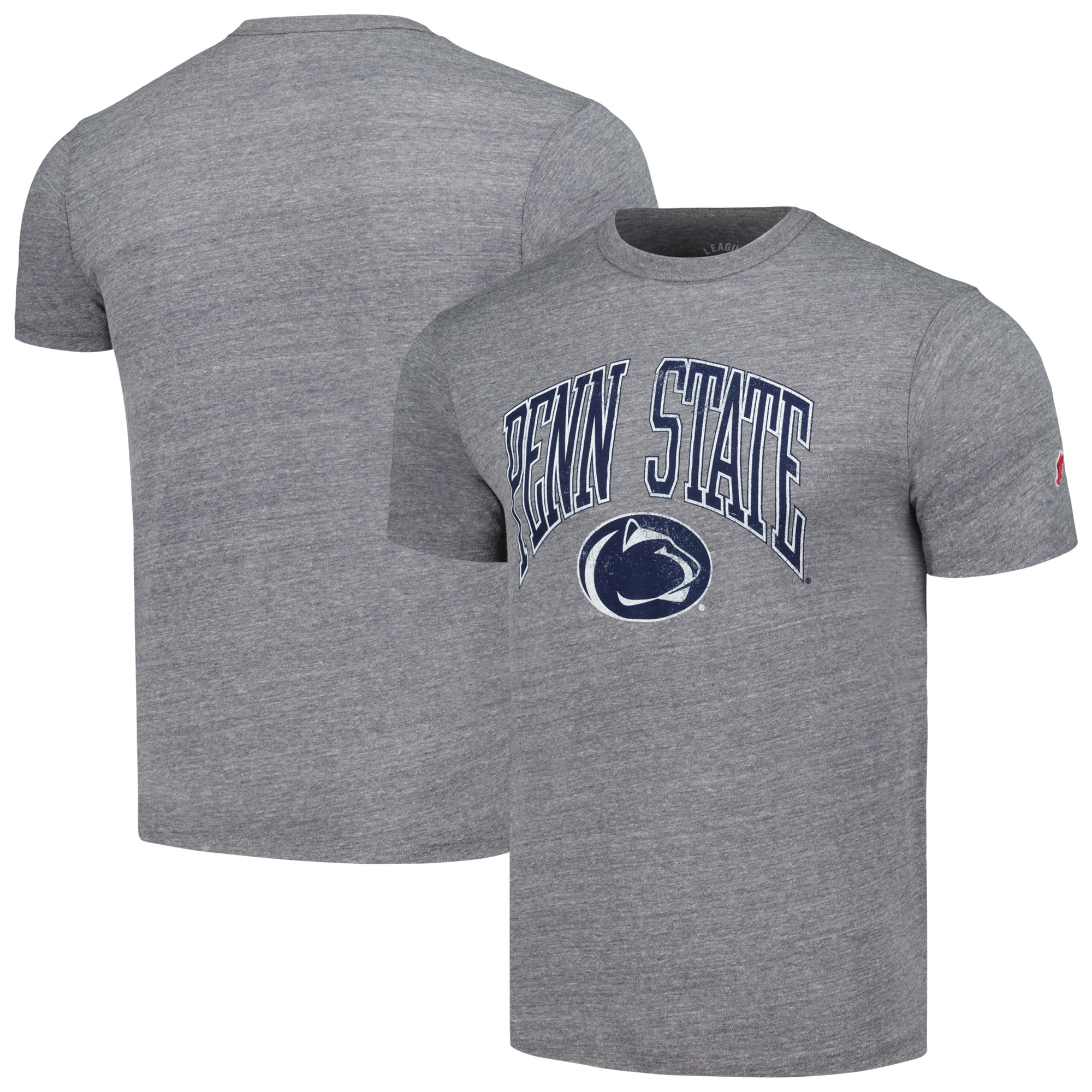 Men's League Collegiate Wear Heather Gray Penn State Nittany Lions Tall Arch Victory Falls Tri-Blend T-Shirt - Image 2