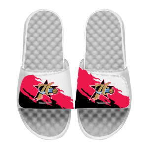 Youth ISlide x Mitchell & Ness  White Philadelphia 76ers Paint Stripe Slide Sandals