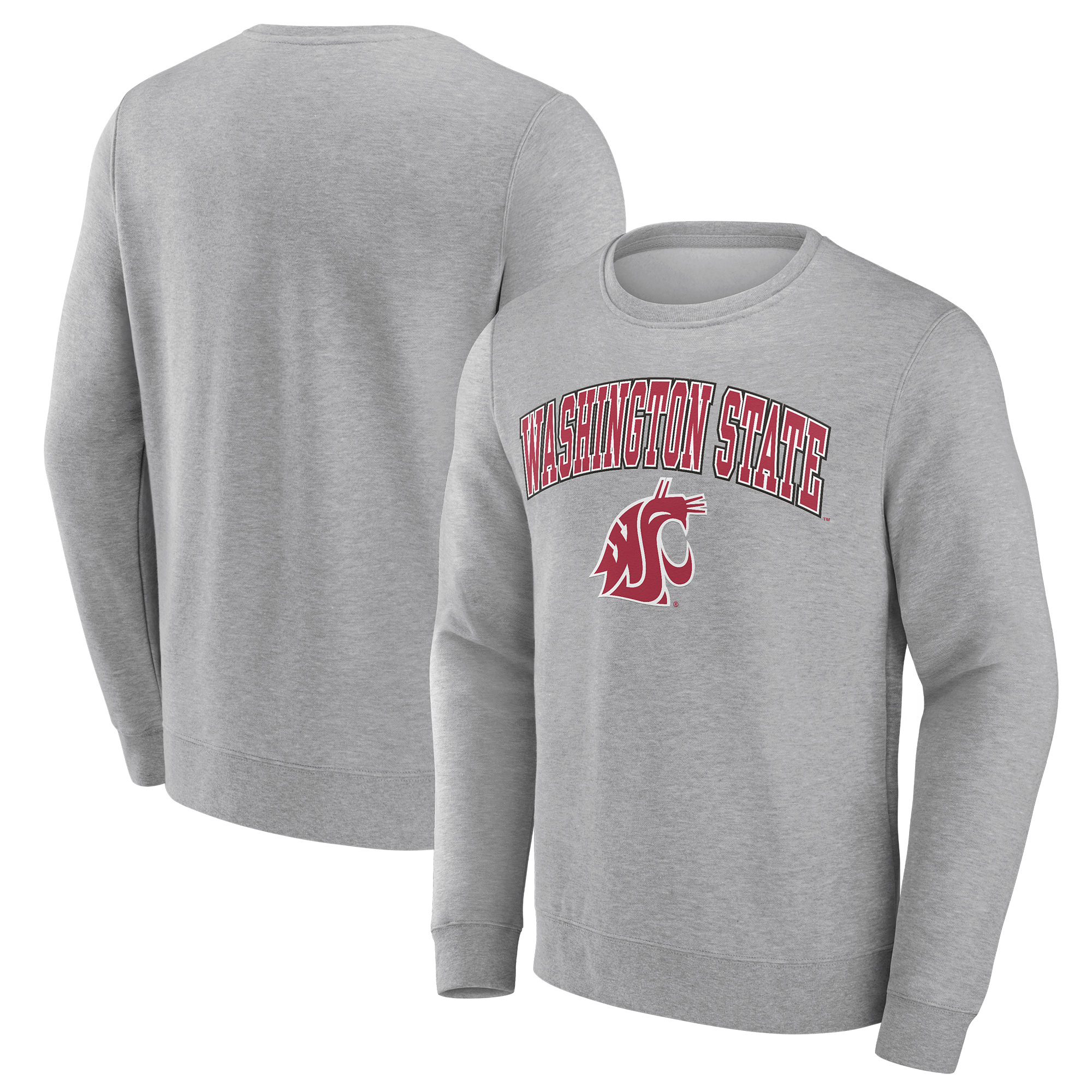 Men's Heather Gray Washington State Cougars Campus Pullover Sweatshirt