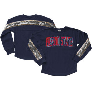 Girls Youth Gameday Couture  Navy Fresno State Bulldogs Guess Who's Back Long Sleeve T-Shirt