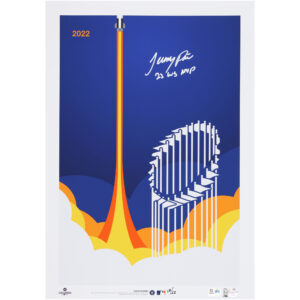Jeremy Pena Houston Astros 2022 MLB World Series Champions Autographed 14" x 20" Rocket Print by S. Preston with "22 WS MVP" Inscription - Limited Edition of 22