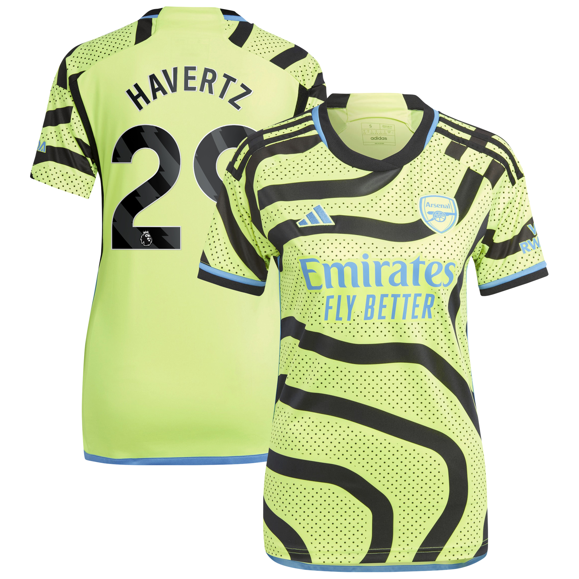 Women's adidas Kai Havertz Yellow Arsenal 2023/24 Away Replica Player Jersey - Image 2