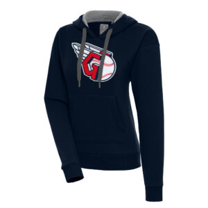 Women's Antigua  Navy Cleveland Guardians Victory Pullover Hoodie