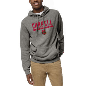 Men's League Collegiate Wear  Heather Gray Cornell Big Red  Heritage Tri-Blend Pullover Hoodie