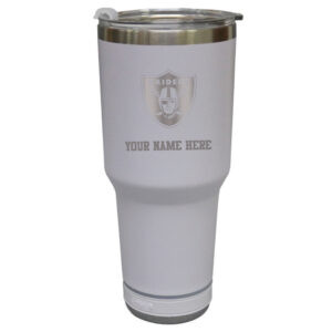 The Memory Company  White Las Vegas Raiders Personalized 30oz. Stainless Steel Bluetooth Tumbler