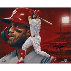 Bryce Harper Philadelphia Phillies Autographed 16" x 20" Photo Print - Art by Brian Konnick