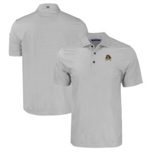 Men's Cutter & Buck Gray ECU Pirates Pike Eco Tonal Geo Print Stretch Recycled Polo