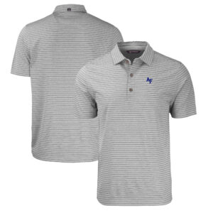 Men's Cutter & Buck  Heather Gray Air Force Falcons Big & Tall Forge Eco Stripe Stretch Recycled Polo