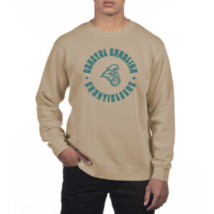 Men's Uscape Apparel Cream Coastal Carolina Chanticleers Pigment Dyed Fleece Crew Neck Sweatshirt