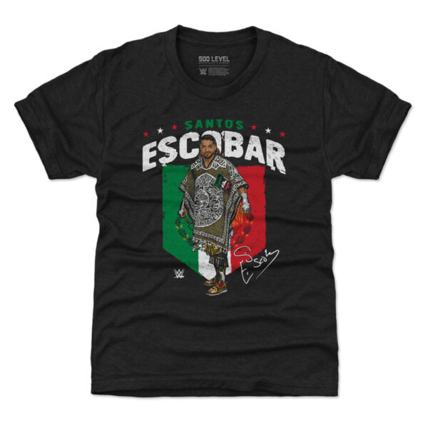 Youth 500 Level  Black Santos Escobar Flag T-Shirt
