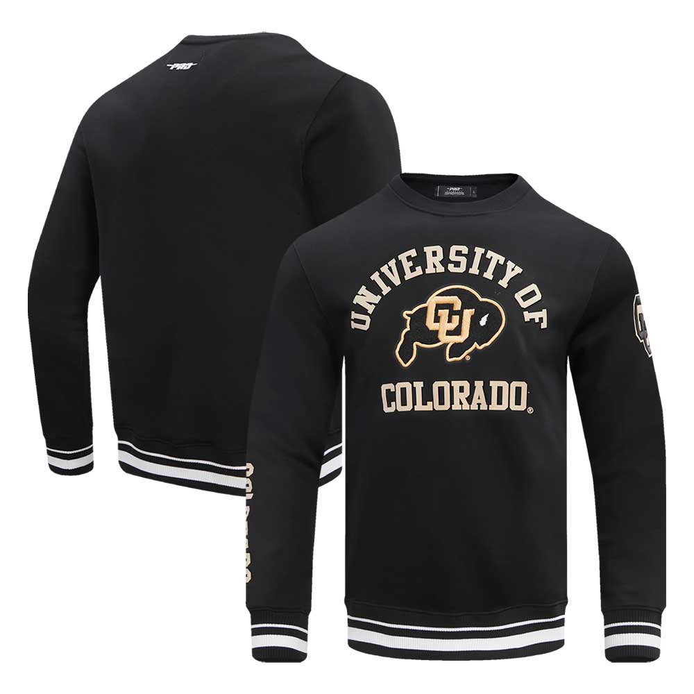 Men's Pro Standard Black Colorado Buffaloes Classic Stacked Logo Pullover Sweatshirt - Image 2