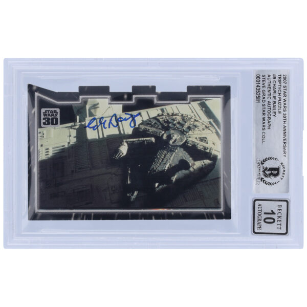 Charlie Bailey Star Wars Autographed 2007 Topps 30th Anniversary Tryptych Puzzle #9 BGS Authenticated 10 Card - Image 4