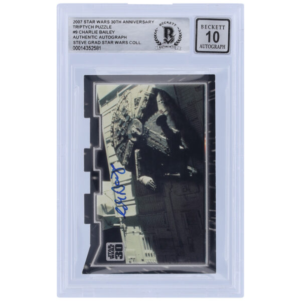 Charlie Bailey Star Wars Autographed 2007 Topps 30th Anniversary Tryptych Puzzle #9 BGS Authenticated 10 Card