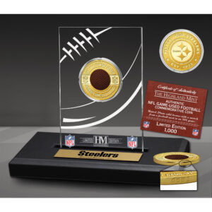 Highland Mint Pittsburgh Steelers Game-Used Football Bronze Coin Desk Top Display