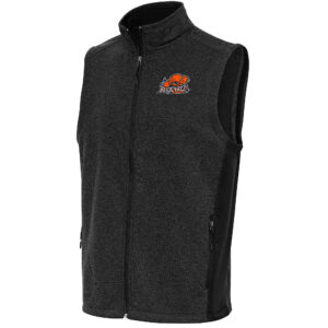 Men's Antigua  Heather Black Bucknell Bison Course Full-Zip Vest
