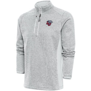 Men's Antigua  Gray Liberty Flames Course Quarter-Zip Top