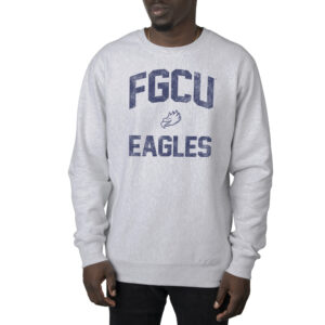 Men's Uscape Apparel Heather Gray Florida Gulf Coast Eagles Premium Heavyweight Crew Neck Sweatshirt