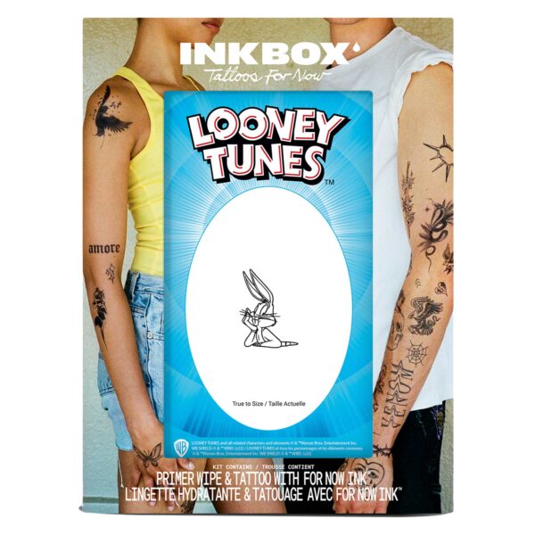 Inkbox Bugs Bunny Looney Tunes 2" x 2" What's Up Doc? Temporary Tattoo
