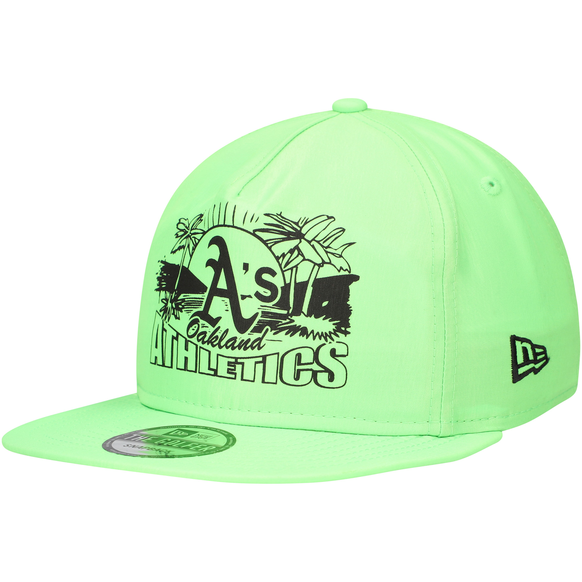 Men's New Era Green Oakland Athletics Neon Golfer Snapback Hat - Image 2