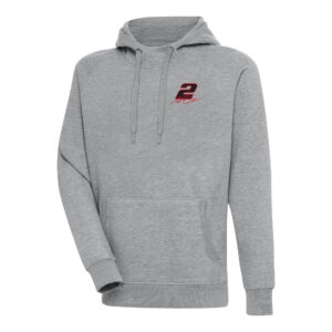 Men's Antigua Heather Gray Austin Cindric Victory Pullover Hoodie