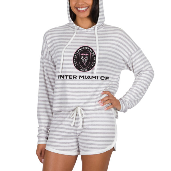 Women's Concepts Sport Cream Inter Miami CF Visibility Long Sleeve Hoodie T-Shirt & Shorts Set
