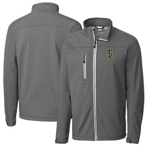 Men's Cutter & Buck  Steel Salt Lake Bees  Clique Telemark Eco Stretch Softshell Full-Zip Jacket