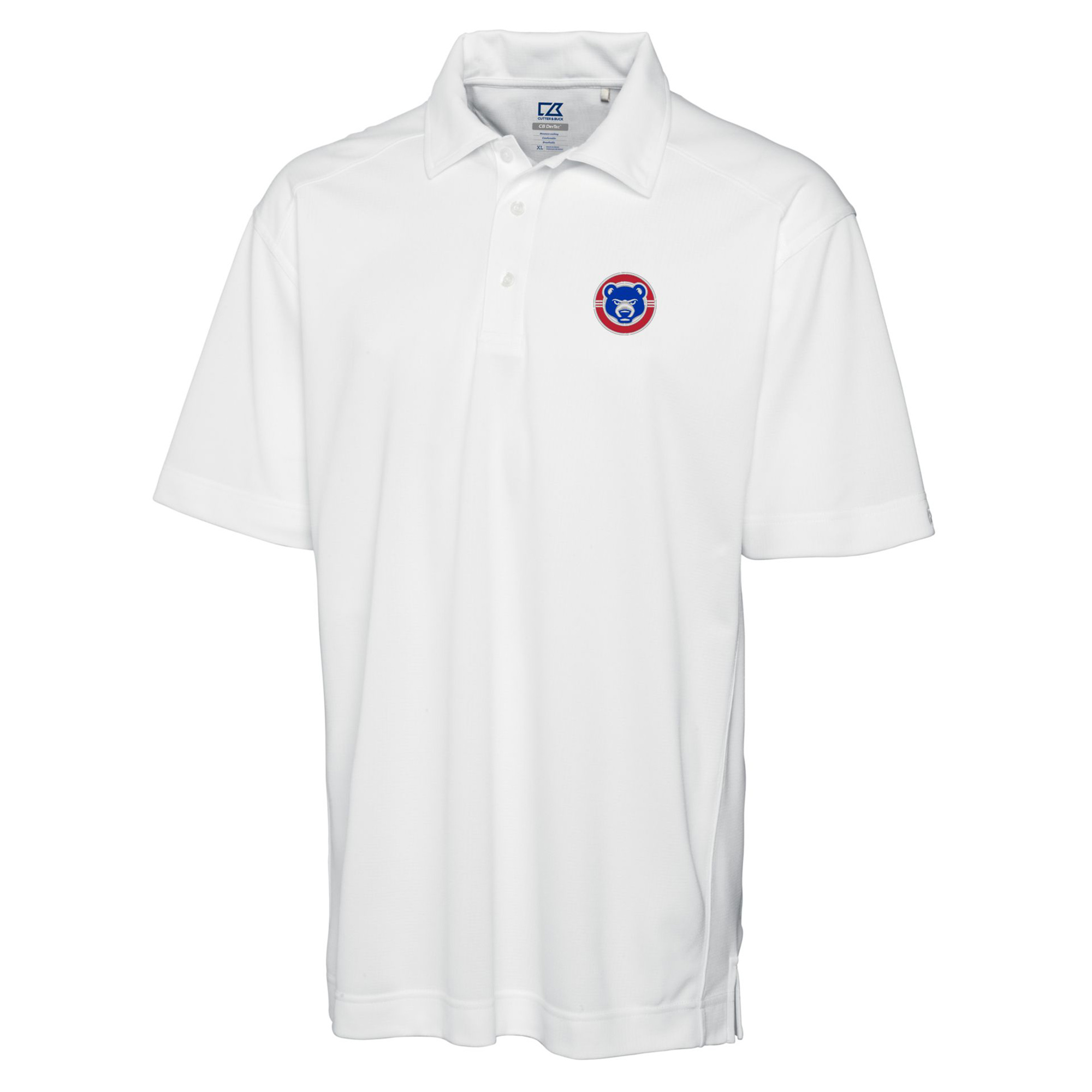 Men's Cutter & Buck White South Bend Cubs DryTec Genre Textured Solid Polo - Image 6