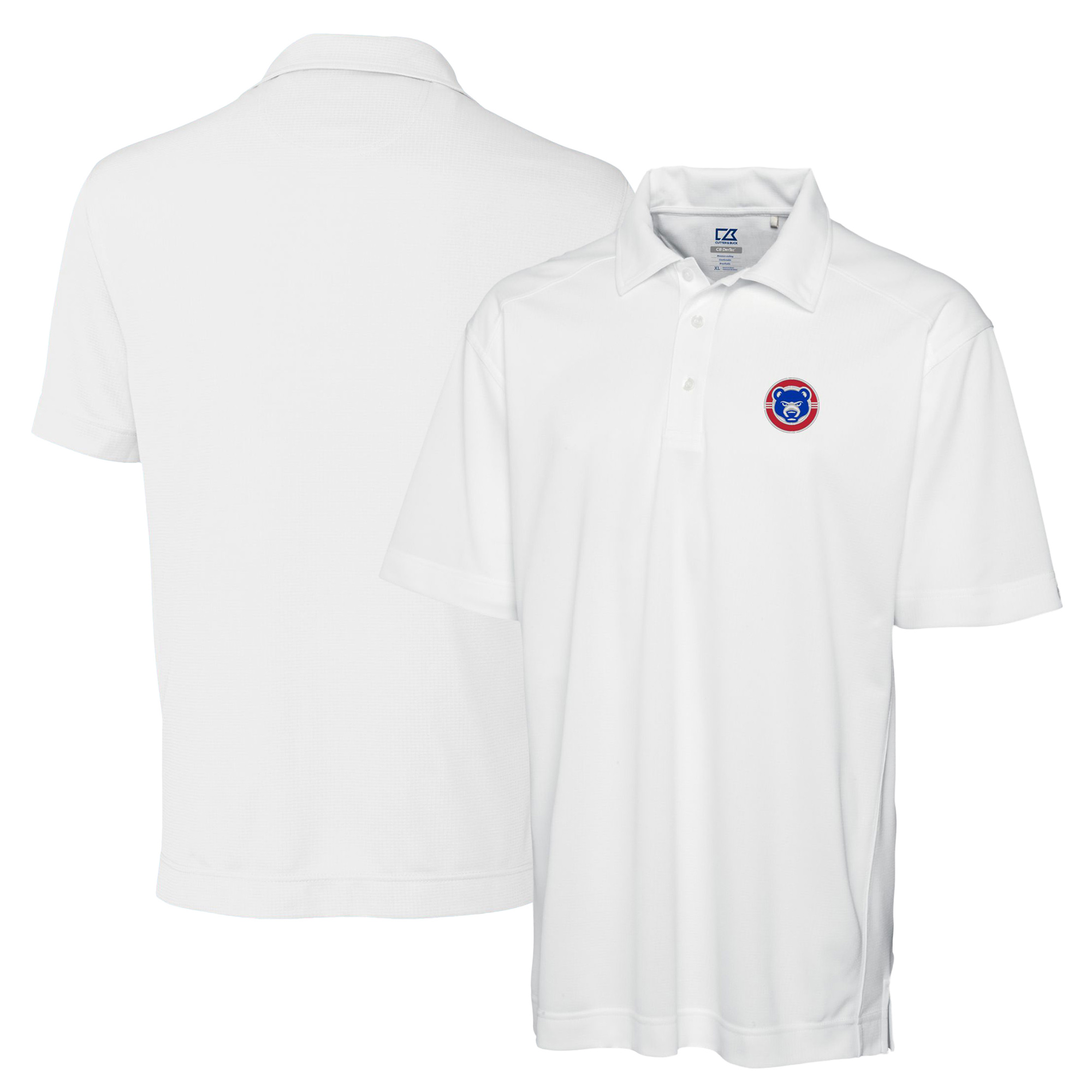 Men's Cutter & Buck White South Bend Cubs DryTec Genre Textured Solid Polo