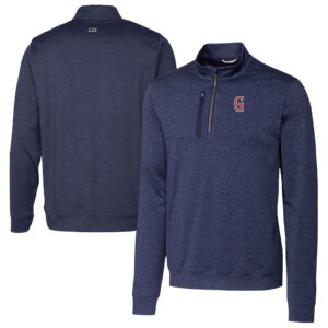 Men's Cutter & Buck  Navy Greenville Drive Big & Tall Stealth Heathered Quarter-Zip Pullover Top