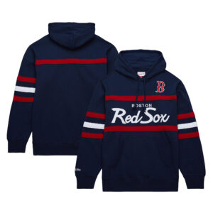 Men's Mitchell & Ness Navy Boston Red Sox Head Coach Pullover Hoodie