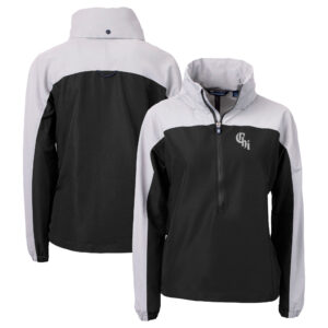 Women's Cutter & Buck  Black Chicago White Sox City Connect Charter Eco Recycled Half-Zip Anorak Jacket