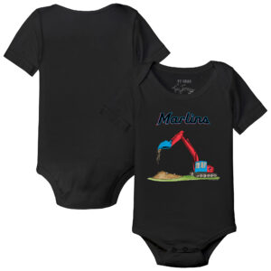 Infant Tiny Turnip Black Miami Marlins Excavator Bodysuit