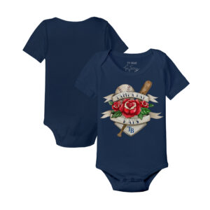Infant Tiny Turnip Navy Tampa Bay Rays Tattoo Rose Bodysuit