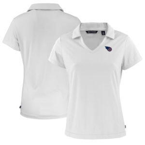 Women's Cutter & Buck  White Tennessee Titans  Daybreak Eco Recycled V-neck Polo