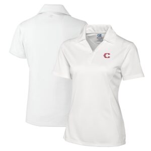 Women's Cutter & Buck White Cincinnati Reds City Connect DryTec Genre Textured Solid Polo