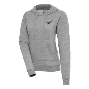 Women's Antigua Heather Gray Alabama State Hornets Victory Pullover Hoodie